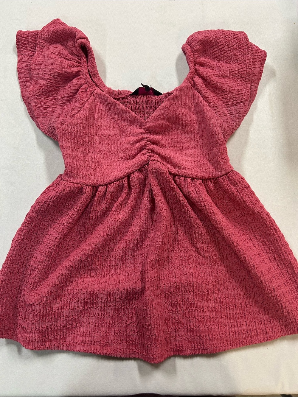 Girls' Pink Textured Smocked shirt